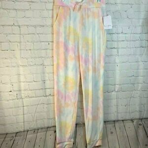 Love Fire Tye Dye Sweatpants, Women’s Pastel Tye Dye Joggers size large
